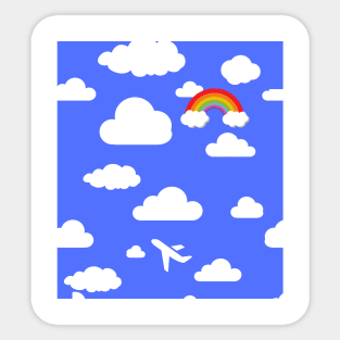 Blue Sky, Clouds and Rainbows Sticker